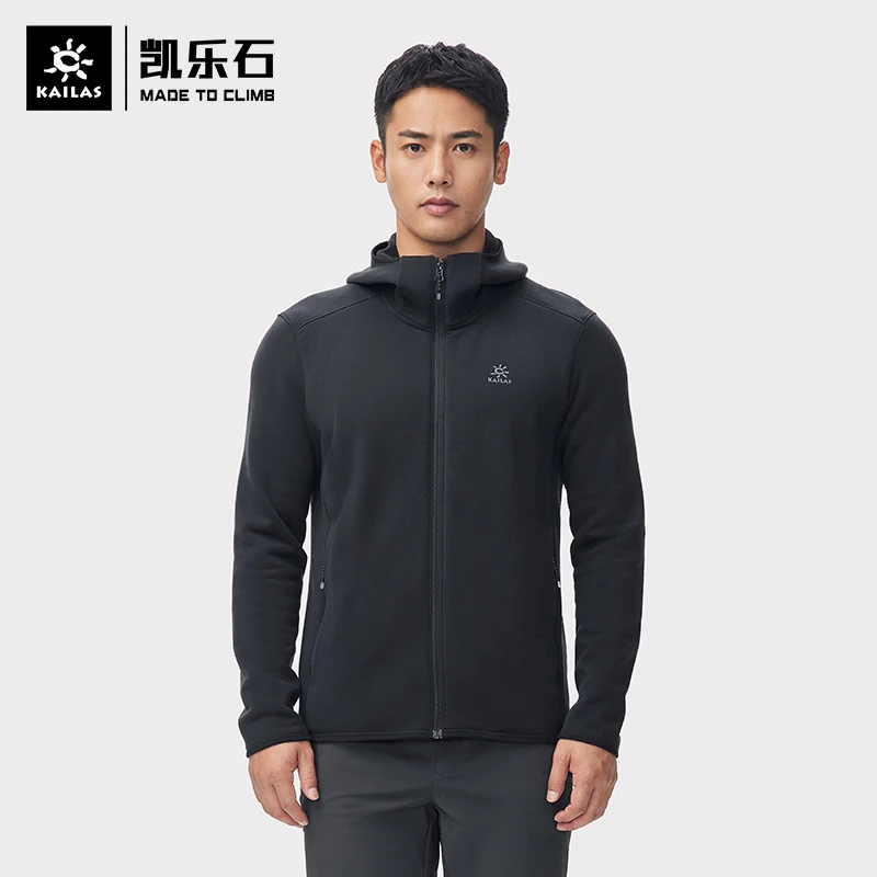 Kailas/凯乐石运动连帽开衫男款保暖加厚抓绒衣户外外套KG2242118