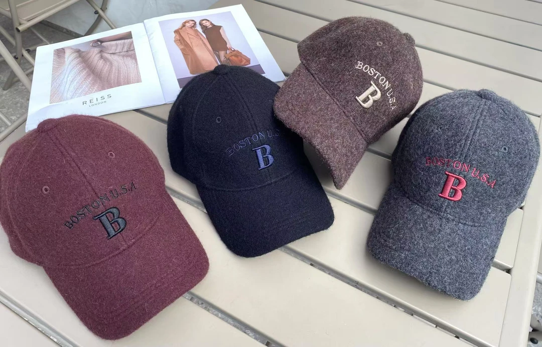 帽之都韩秋冬季B字母保暖棒球帽