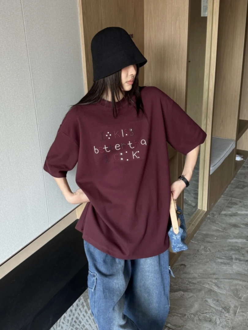 帽之都时尚字母Kiss休闲宽松短袖T恤