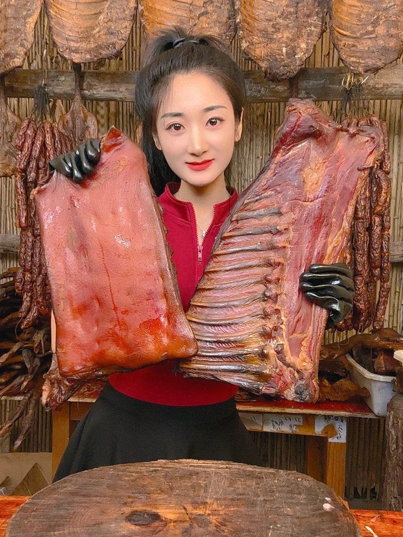 【现称链接农家黑毛土猪腊排骨】柴火烟熏腊味排骨五花赠品见详情页