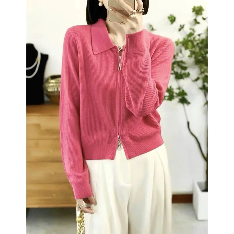 【亏本清！】羊毛衫双拉链多色百搭韩版秋冬外套(衣长53）