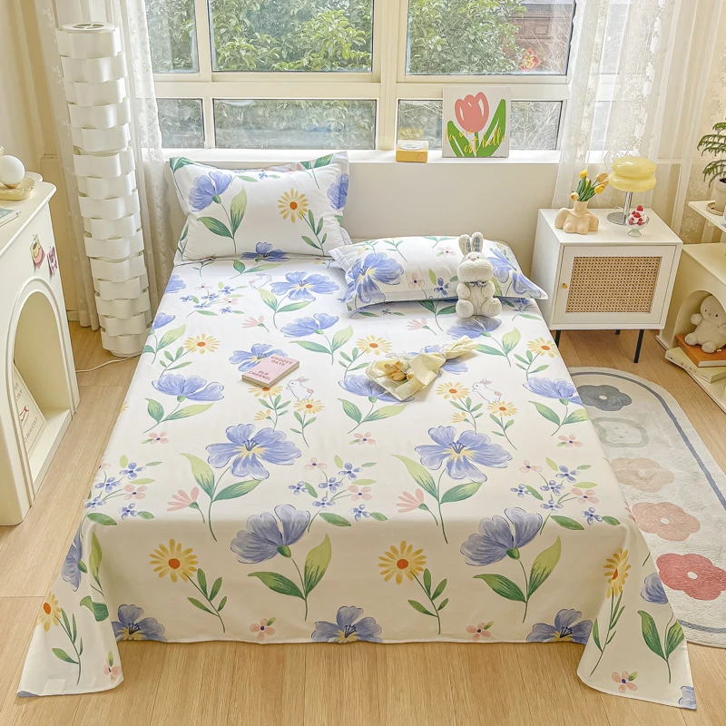 【恋何居福利款】100%纯棉单件床单被罩1.8米2米床宿舍全棉印花学生