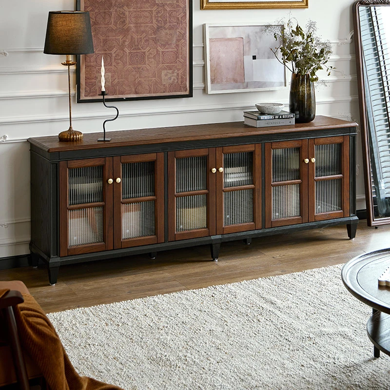 巢趣家居美式法式家具客厅2.2米实木电视柜法式电视机柜复古家具