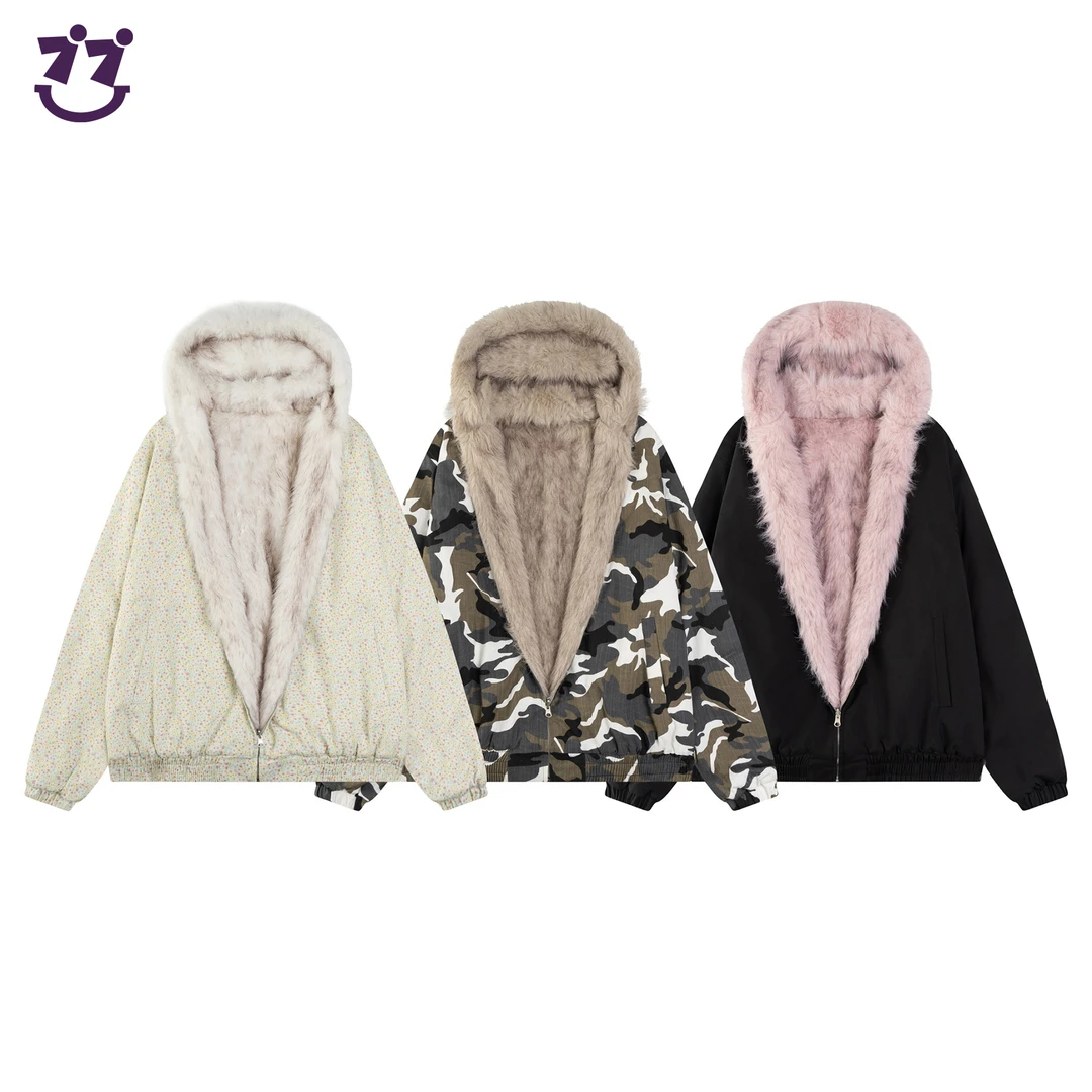 【顾茜茜专属】7ii7 美式中性碎花座山雕双面穿棉服 M6278