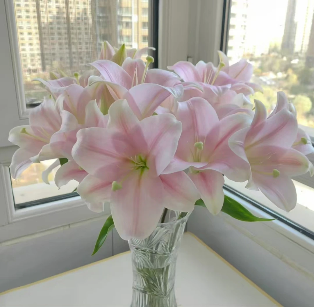 【沈阳桑野】3头粉色铁炮百合 同城配送最快1-3小时送达
