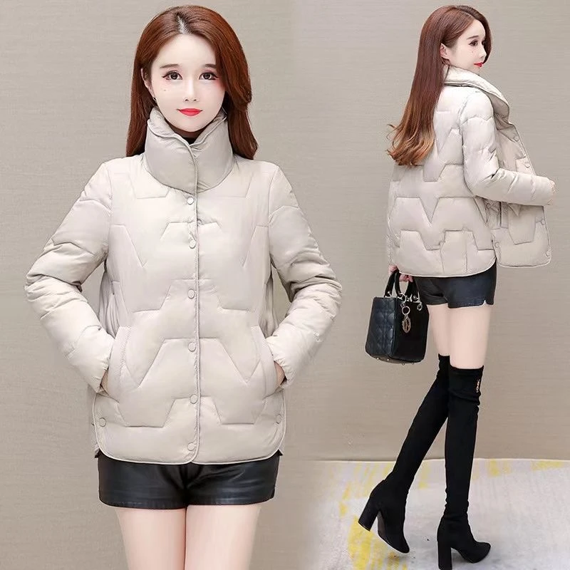 QISHENG/祺盛新款立领百搭棉衣韩版加厚立领棉袄时尚棉服女H06款