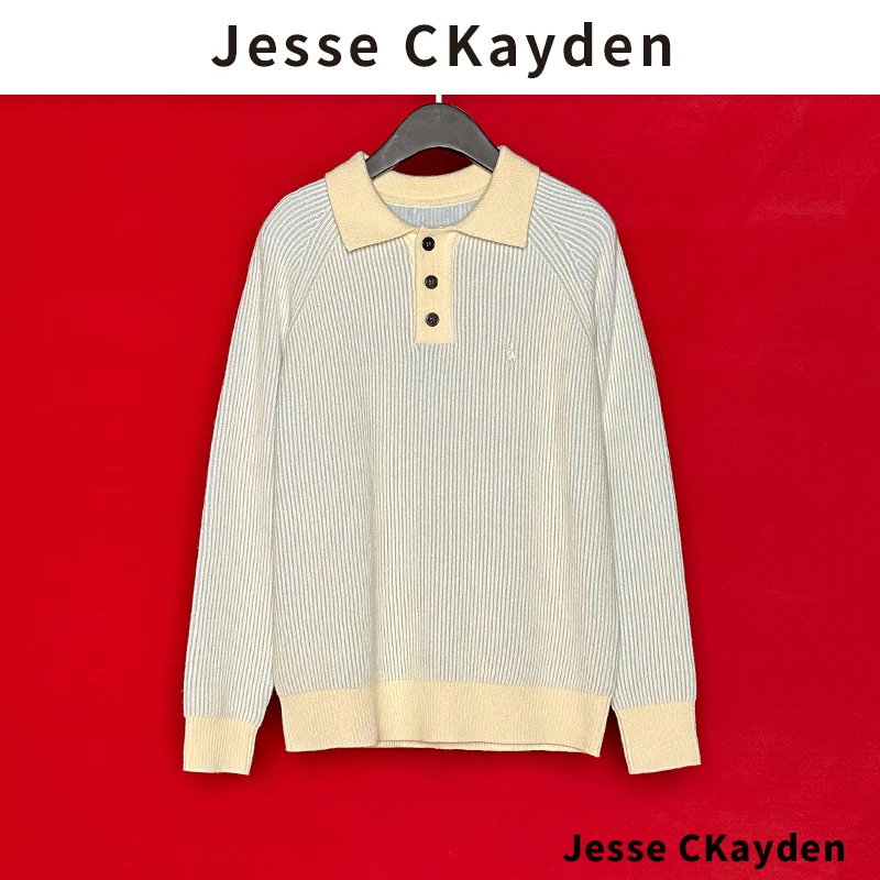 蓝色条纹 简约休闲时尚蓝白长袖女上衣DP5082