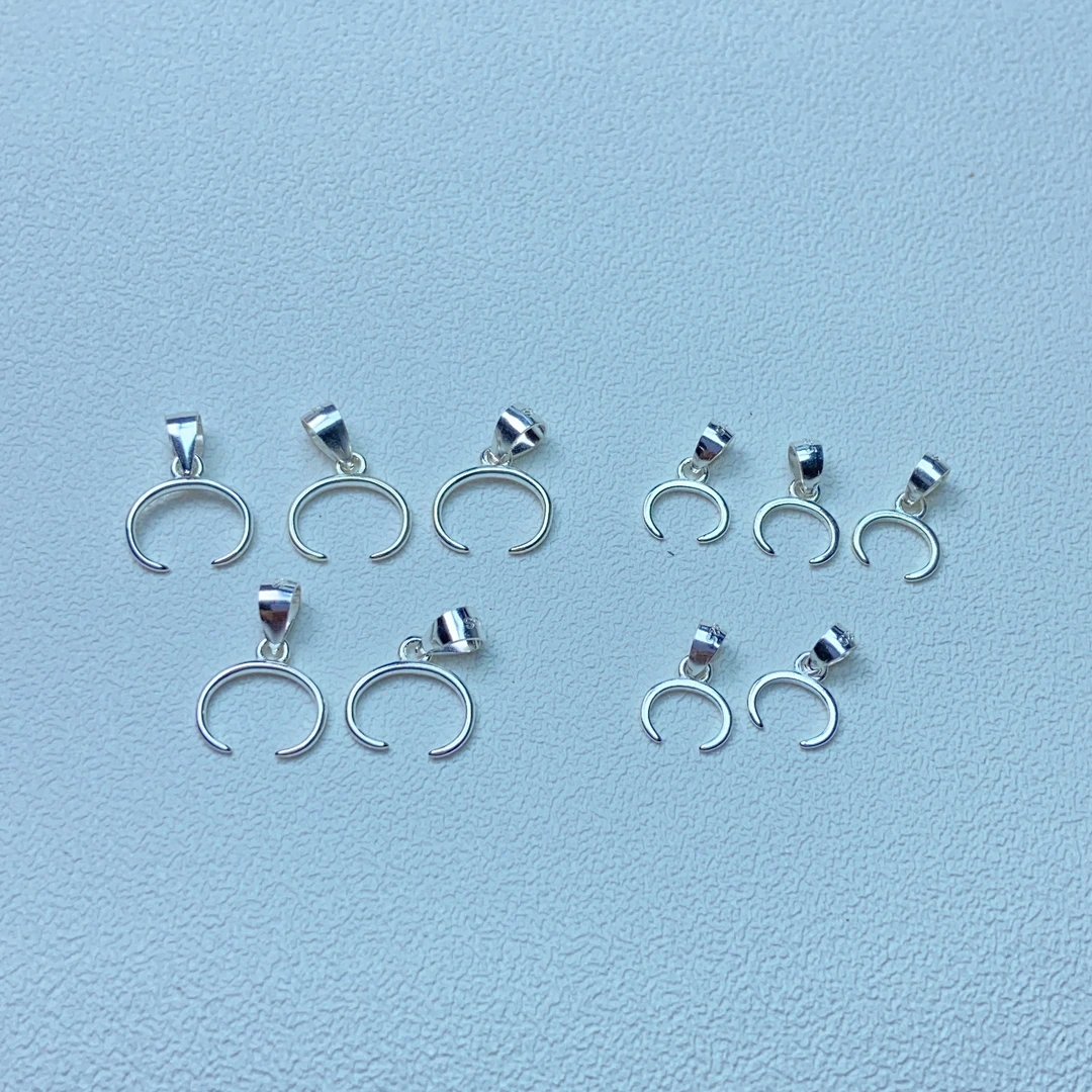 925银银制品 纯银925吊坠扣头素款银扣头百搭简约吊坠扣银饰品