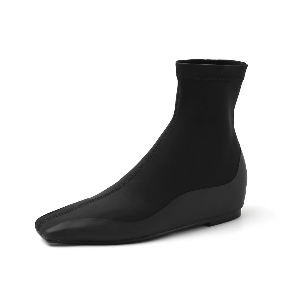 秋冬新款真皮弹力显瘦靴