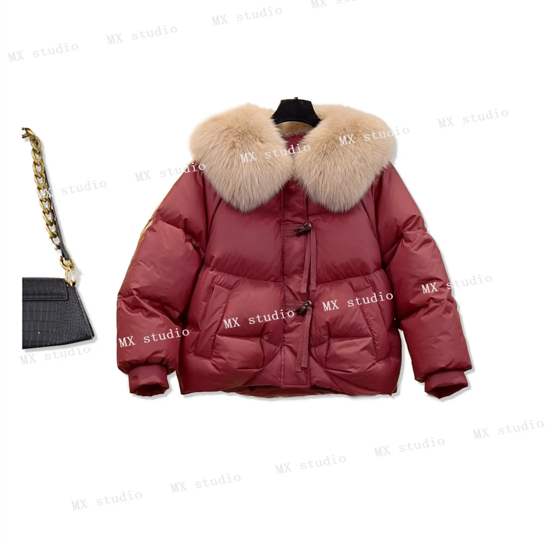 SS甄选-优雅冬韵 | 爆款洋气时尚百搭保暖纯色冬季大毛领羽绒服