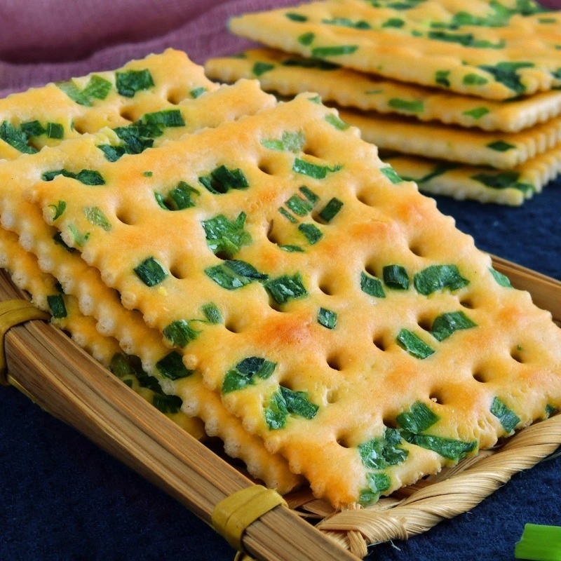 无蔗糖香葱苏打饼干葱花咸味早餐代餐零食办公室下午茶点心整箱