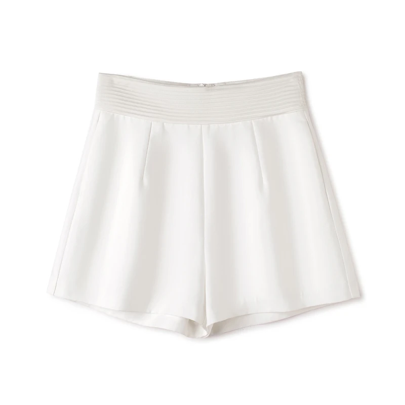 【DuShang】时髦攻略~夏季高腰时尚百搭纯色显瘦直筒短裤TS7894