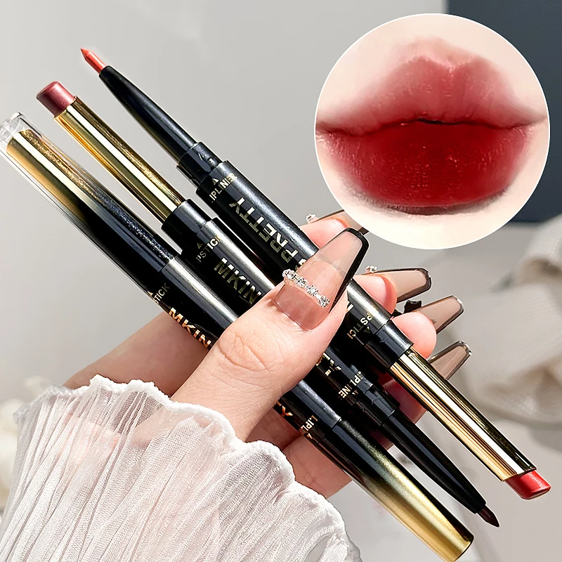 【到手3支】MKING PRETTY 口红笔+唇线笔丝绒柔雾勾勒唇形双头唇笔