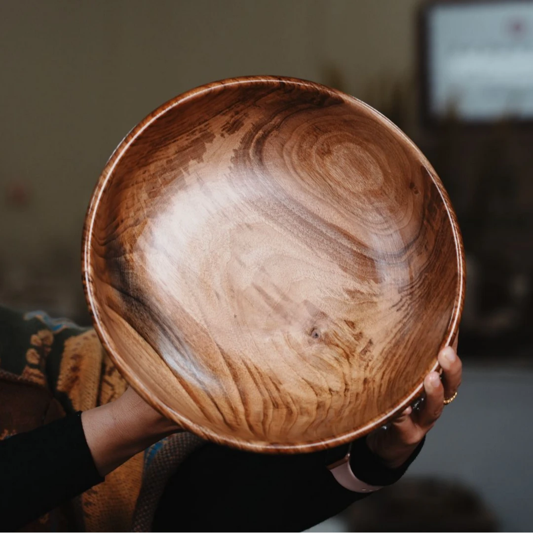 核桃木水果盆（微瑕疵，无售后）