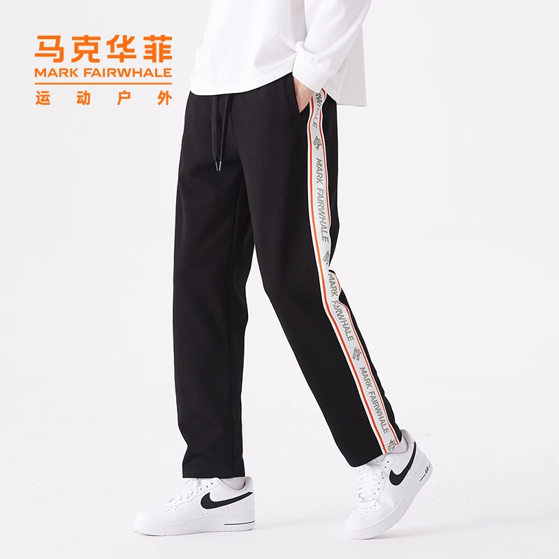 马克华菲春秋款男士休闲裤时尚针织百搭户外运动秋季宽松直筒潮流