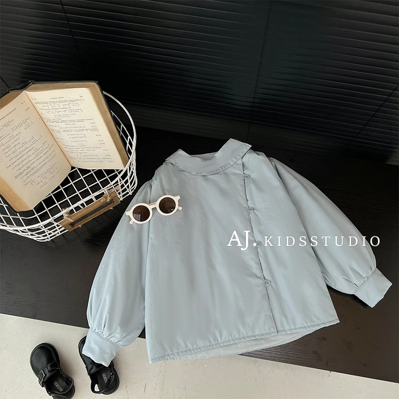 【现货】阿卷秋冬韩版儿童时尚夹棉小立领保暖加厚棉袄外套MPG5131