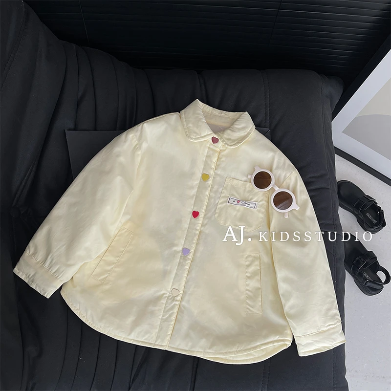 qc【现货】阿卷秋冬韩版儿童时尚夹棉可爱保暖加厚棉袄外套MPG5247