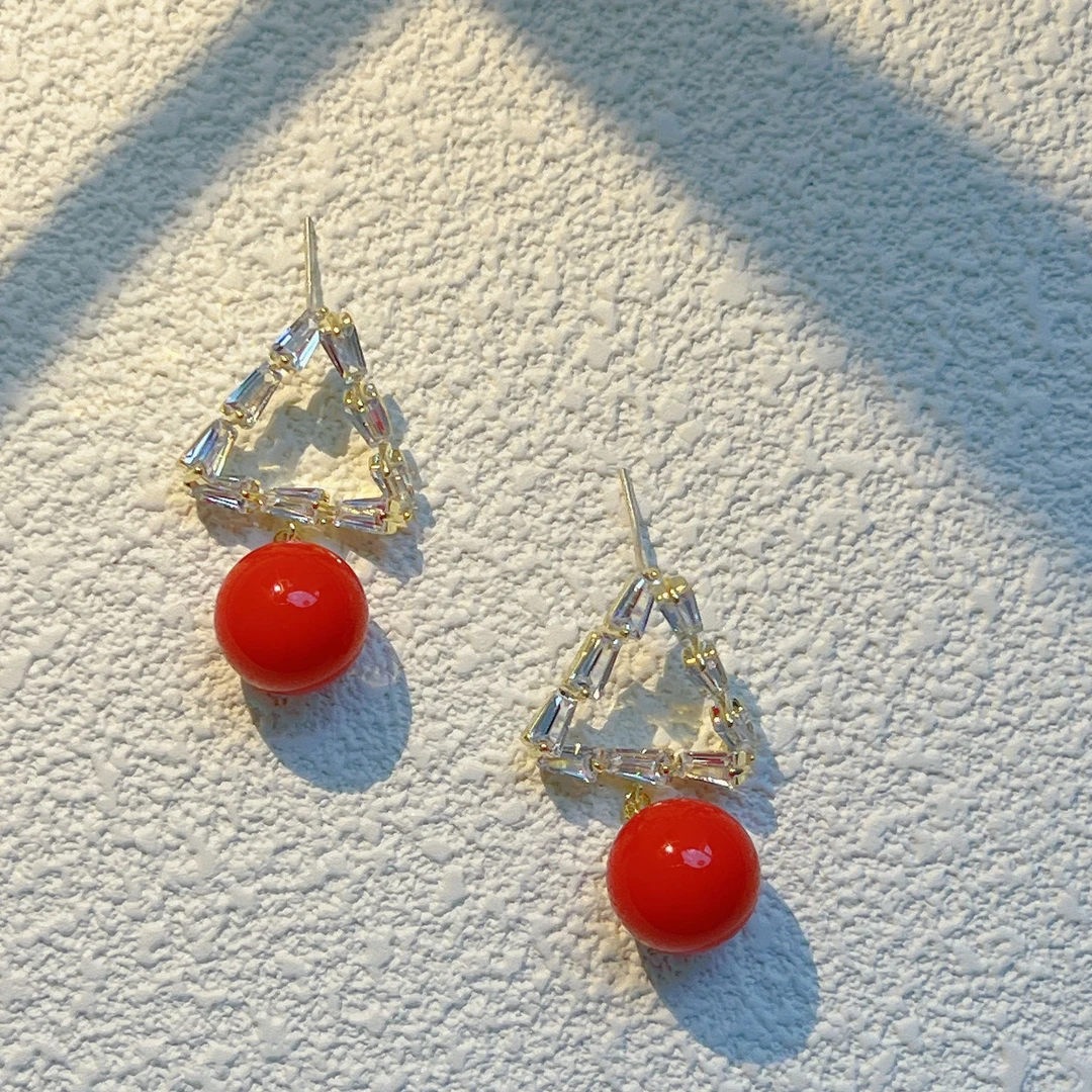 钛钢耳饰 高级感时尚耳环女气质个性珠珠耳钉女耳坠朱莉娅（XH040）