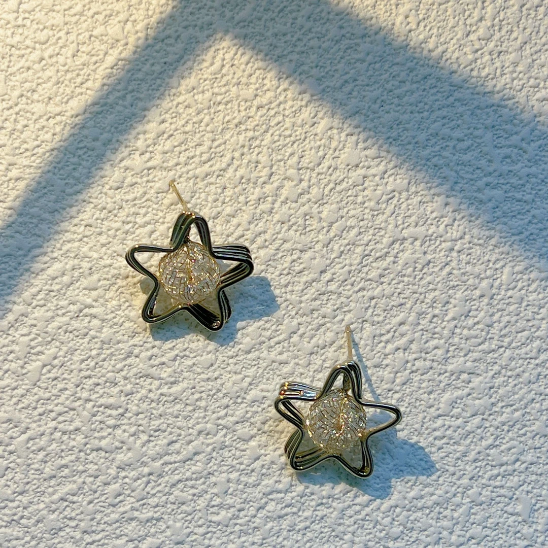 钛钢耳饰 简约时尚百搭个性气质五角星耳钉耳环女 朱莉娅（XH042）