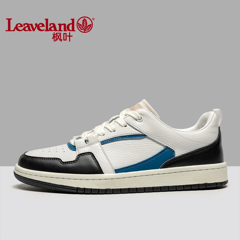Leaveland/枫叶男士运动板鞋秋冬透气复古拼色低帮软底时尚情侣鞋
