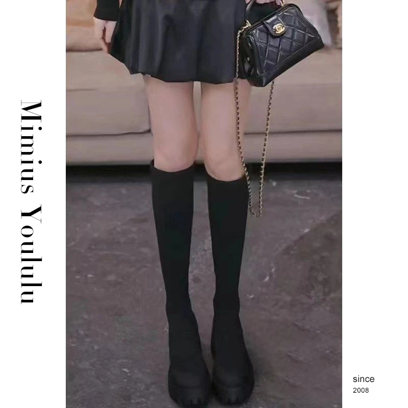 【mimius】&七七 非常显腿细的弹力靴（跟高5cm） WF07317