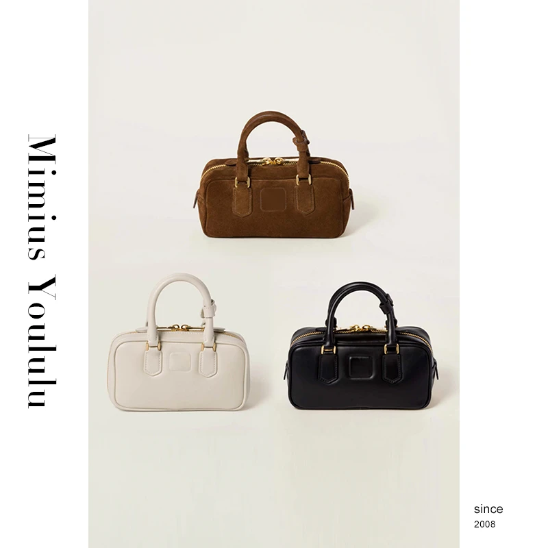 【mimius】游鹿鹿 miu系复古真皮手提包（附肩带/可放手机）WF08326