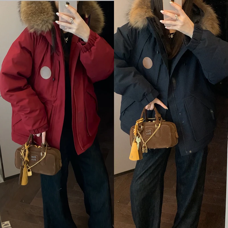 【mimius】喵喵【罗马航班】貉子毛领连帽90白鹅绒羽绒服 F08143