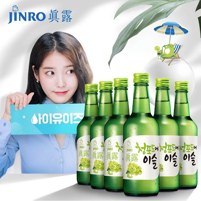 韩国进口真露烧酒360ml*6瓶真露青葡萄味女生低度甜酒非清酒果酒