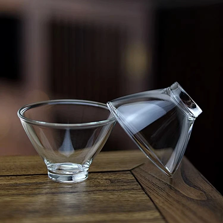 神州璃匠 日式斗笠杯 耐热玻璃品茗杯 功夫小茶杯茶碗 主人杯茶杯