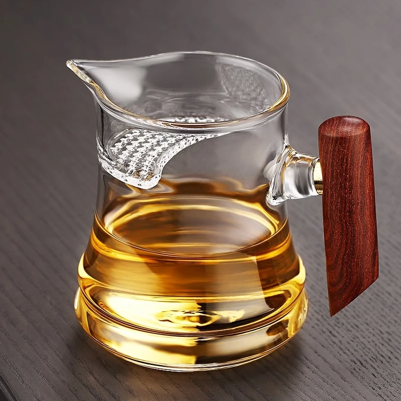 加厚高档月牙带茶漏过滤网一体玻璃茶壶泡绿茶器分茶杯公道杯茶具