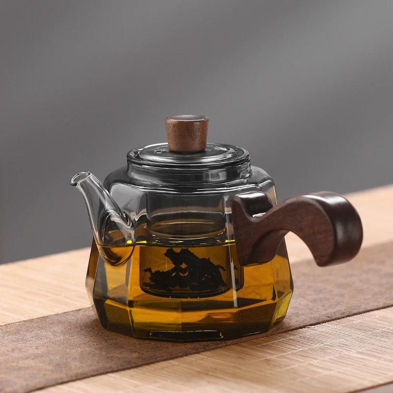 玻璃茶壶家用侧把壶单壶耐高温日式煮茶壶器茶具套装过滤泡茶壶