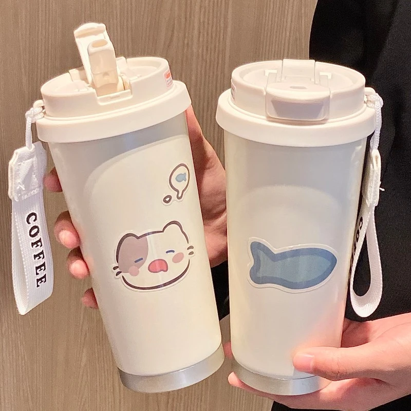 保温杯保温学生水杯网红可爱情侣创意简约大容量网红爆款