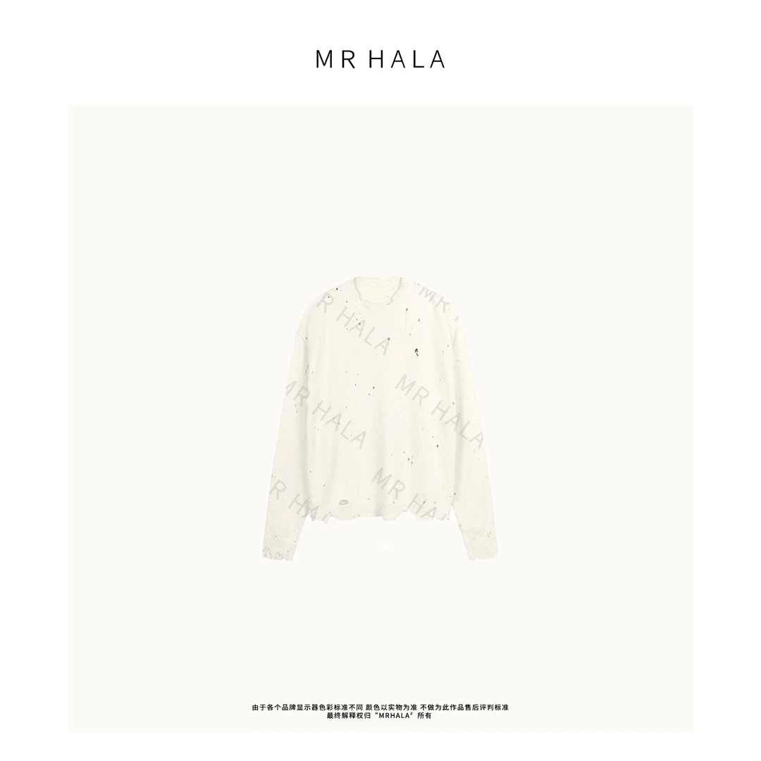 MRHALA瑶台高织扶桑棉纱镂空感毛衣女 LM40765