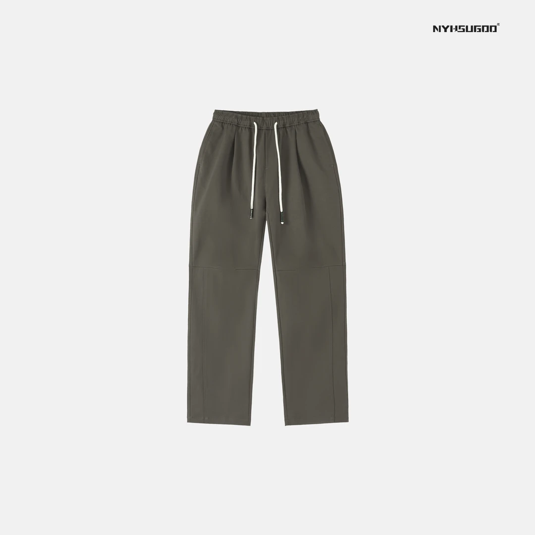 NYHSUGOO/南乙N3008秋季新款男士抽绳松紧长裤美式休闲纯色直筒裤