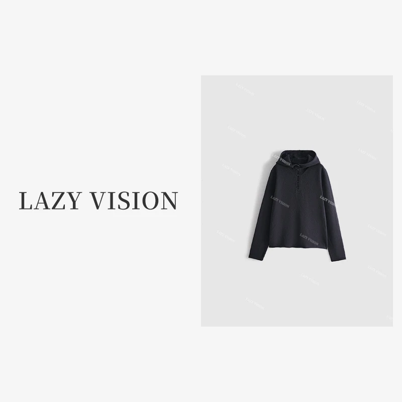 LAZYVISION/羊毛连帽针织衫ZMD-23657