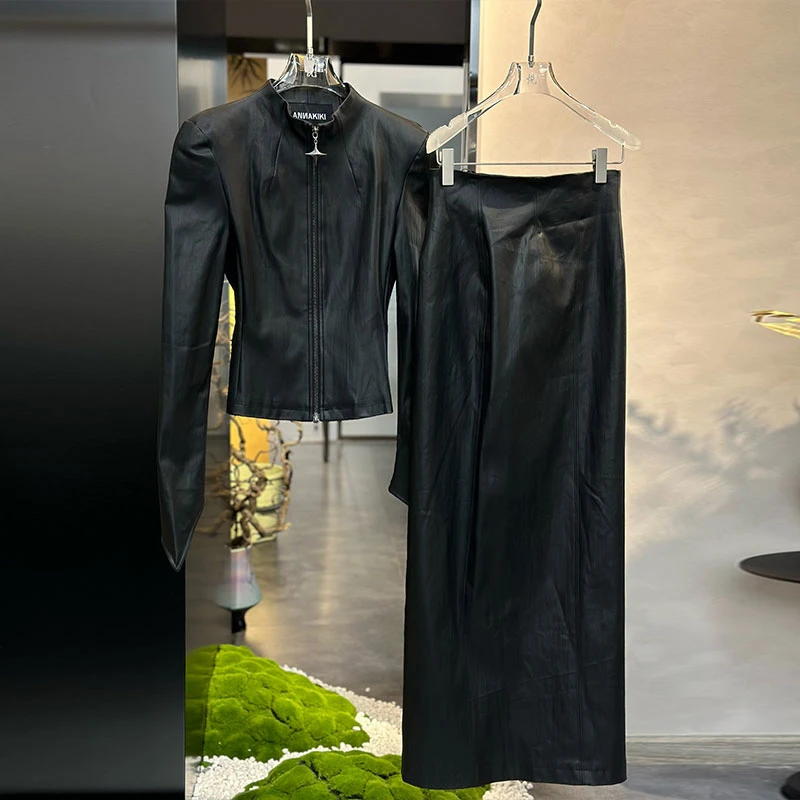 设计师品牌ANNAKIKI 24秋冬新款修身显瘦外套女半裙