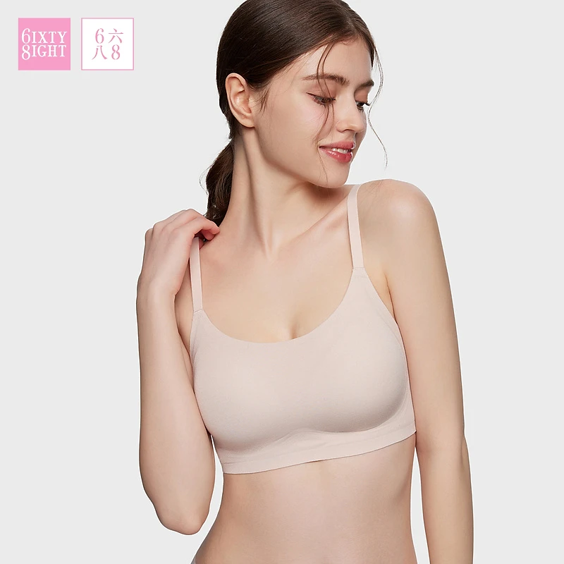 6IXTY8IGHT 68内衣女无钢圈兰精软支撑小胸聚拢无痕文胸BR12736