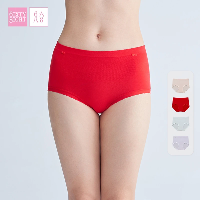 6IXTY8IGHT 68内裤女简约纯色一片式中腰包臀三角裤PT15418