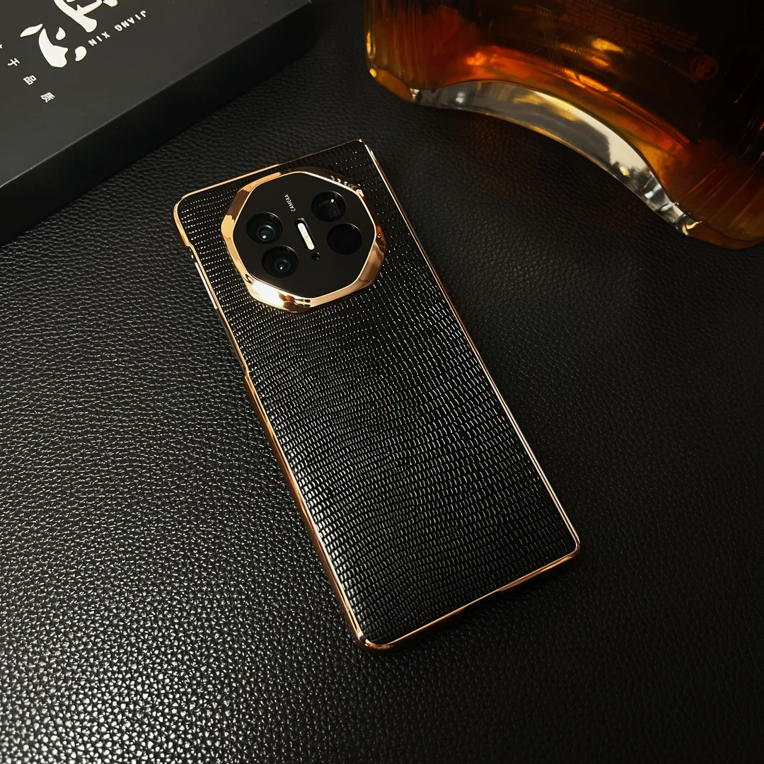 适用华为matex5手机壳电镀秒变非凡大师x5典藏版蜥蜴纹真皮保护壳