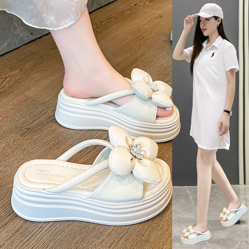 增高凉拖鞋外穿2025夏季新款万能凉鞋高跟配裙子防滑拖鞋女