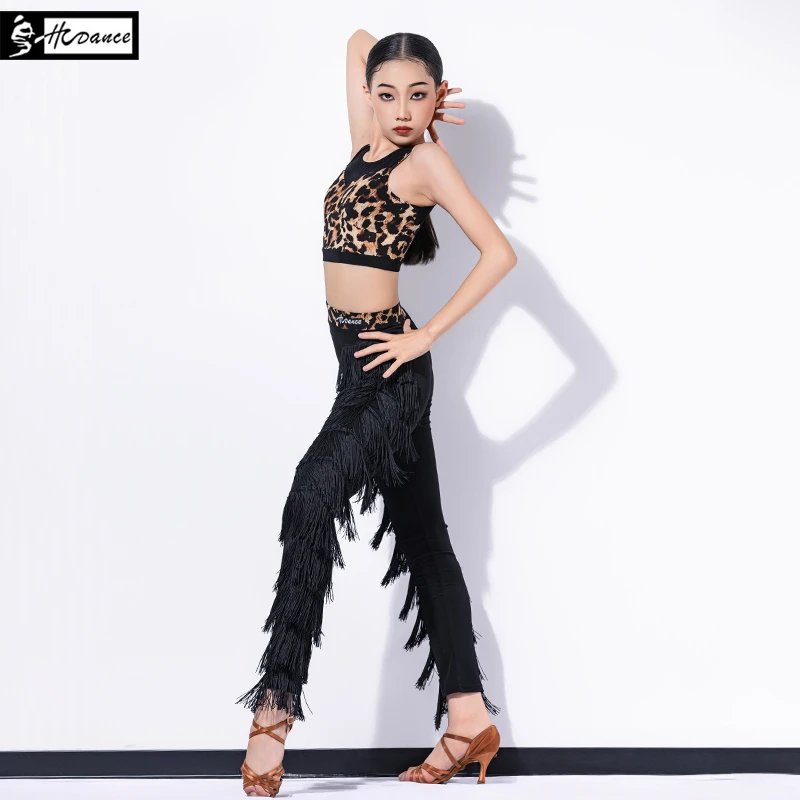 皇朝拉丁舞服2024新款动感流苏裤练功服女童背心上衣H6386+H7302