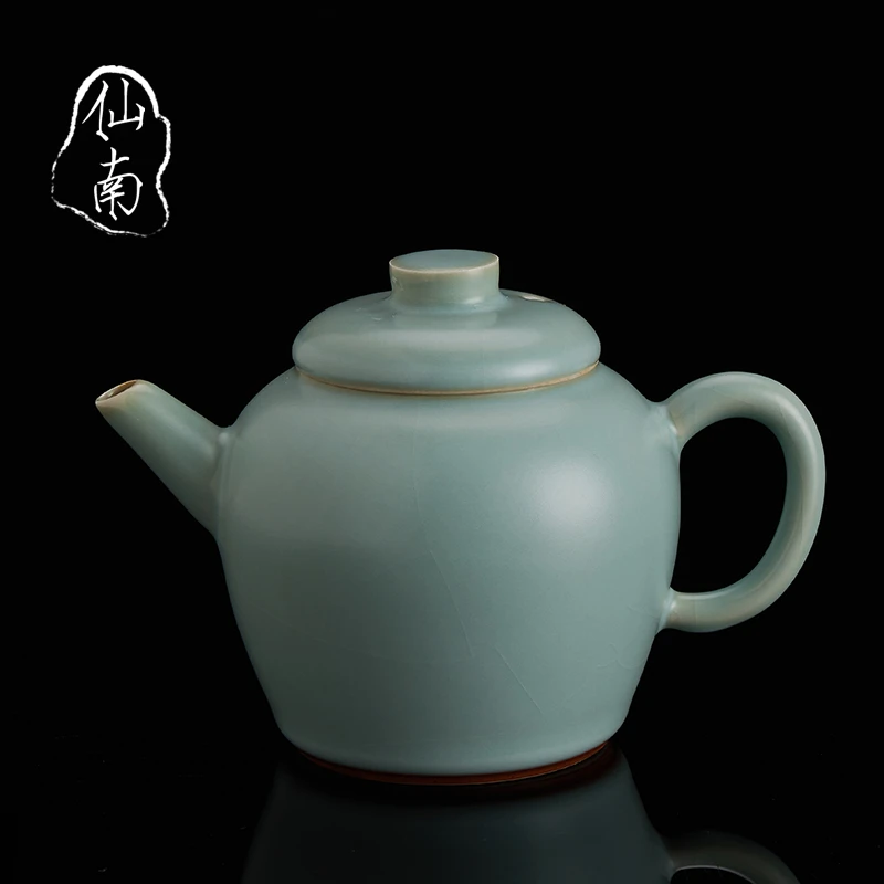 汝窑壶景德镇泡茶壶单壶陶瓷复古手工汝瓷原矿釉青瓷开片茶具
