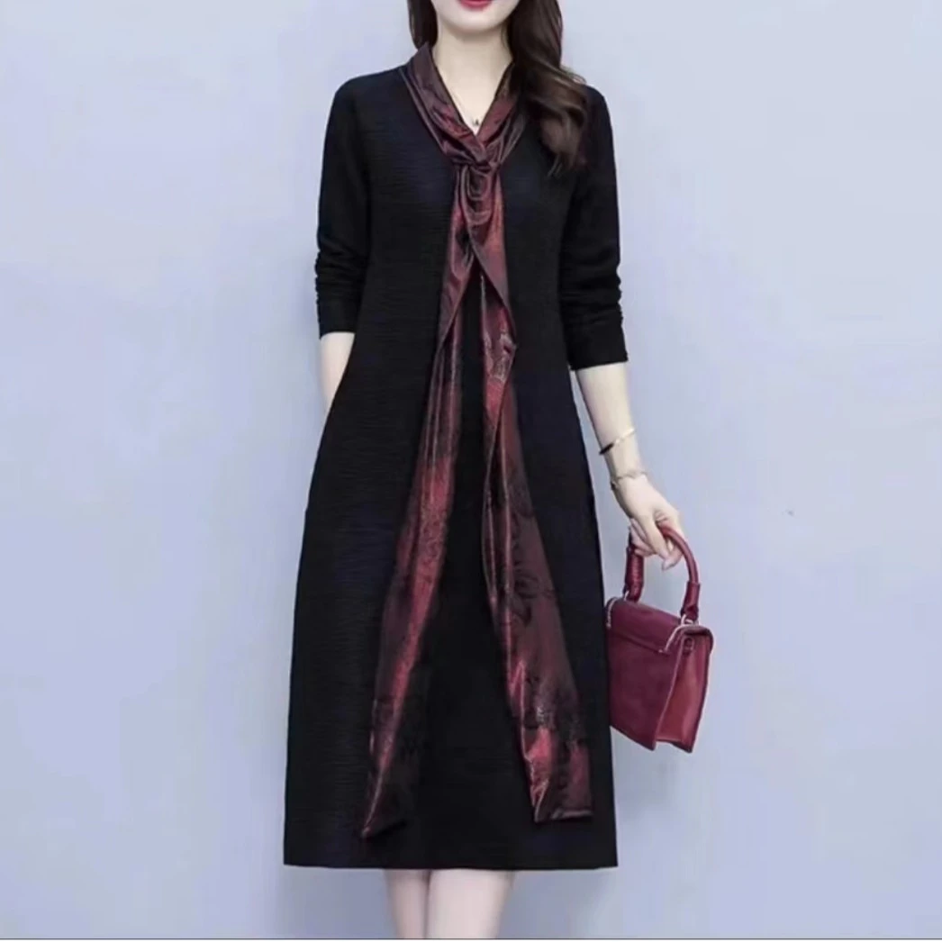 【汐云阁】2023高级感秋季新款气质洋气宽松休闲时尚连衣裙女#207