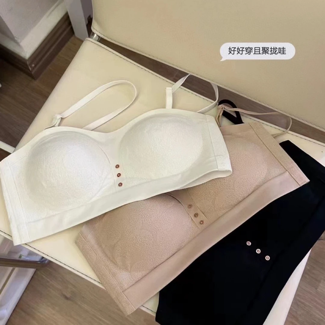 优女L 轻奢法式聚拢防滑无肩带文胸（ABC通杯）223