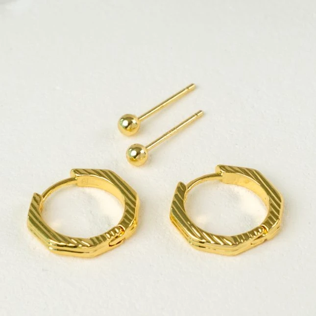 时尚百搭珠宝简约耳圈欧美金色小众ins复古法式个性冷淡风素款气