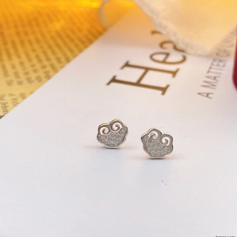 925银合成锆石耳饰 气质轻奢小众百搭精致镶钻灵动手工耳钉事事如