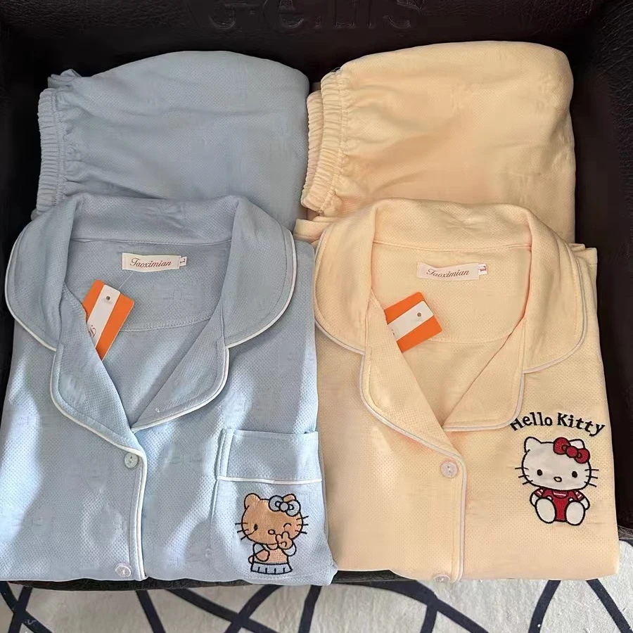 韩版HelloKitty空气棉夹层睡衣女秋冬休闲加厚可爱学生卡通家居服