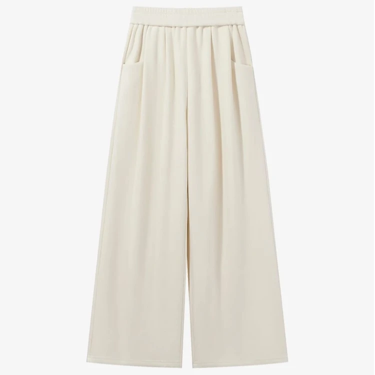 羊城故事-软糯保暖宽松休闲裤4秋冬高腰显瘦直筒阔腿裤Y41146381