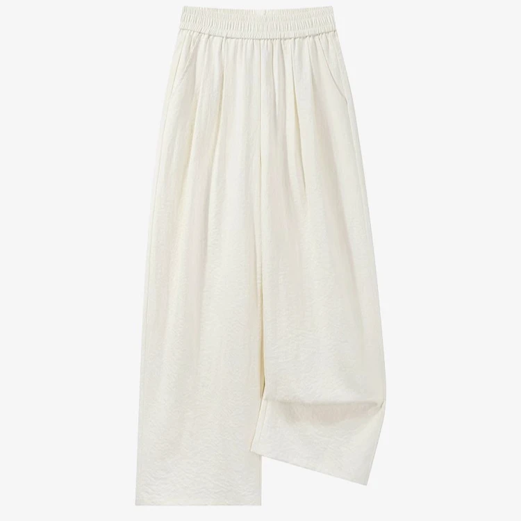 【现现】慵懒风山本裤女夏季收腰宽松阔腿松紧腰休闲裤子Y40441159