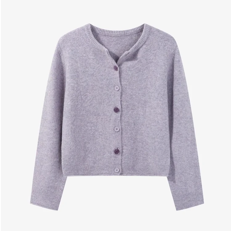 【现现】香芋紫毛衣秋冬温柔显白气质保暖上衣Y41045966